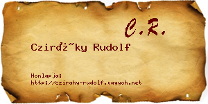 Cziráky Rudolf névjegykártya